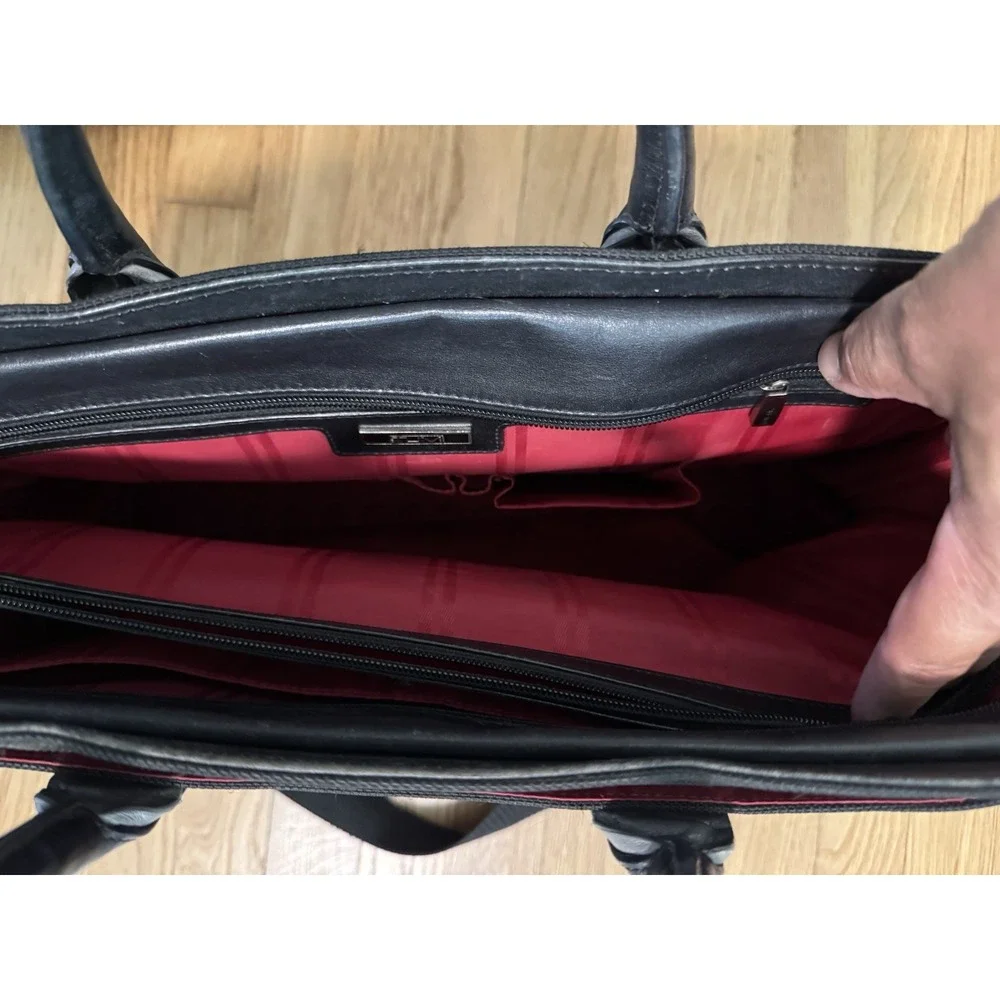 Tumi Elements Black Ballistic Nylon Leather Trim Briefcas Laptop Sleeve&Mini Bag